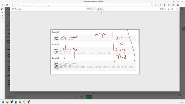 LeetCode 151 | Reverse Words in a String | String | Deque | 2 Solutions | Debugger | Java смотреть онлайн