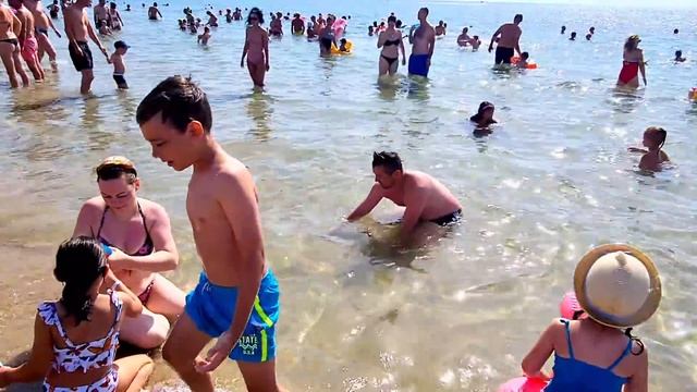 Болгария, отдыхаем на пляже/ Еда на ужин в отеле DIT EVRIKA BEACH/ Вид с пляжа вечером