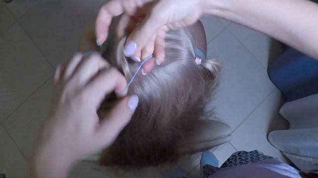 Красивая детская прическа / Высокий хвост декорированный косой и прядями смотреть онлайн