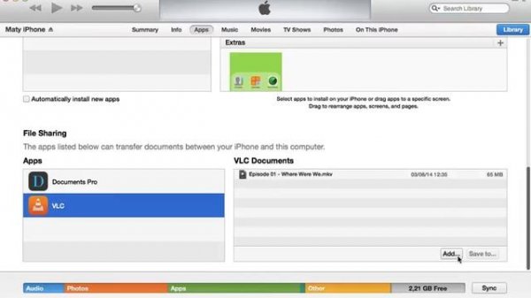 How to upload video in VLC player for iPhone/iPad by iTunes