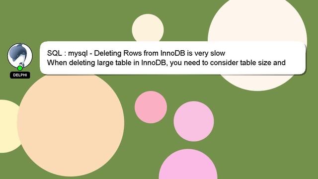 SQL : mysql - Deleting Rows from InnoDB is very slow смотреть онлайн