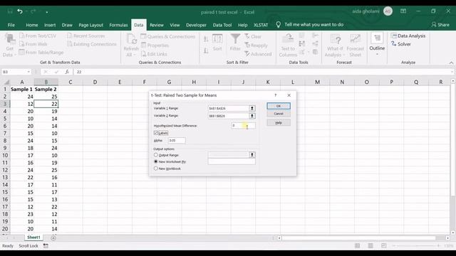 How to do Paired T Test Excel смотреть онлайн