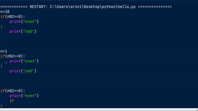 #if #else #elif #conditional #statement #python #tutorial #srinivasthedeveloper #srinivas #develope смотреть онлайн