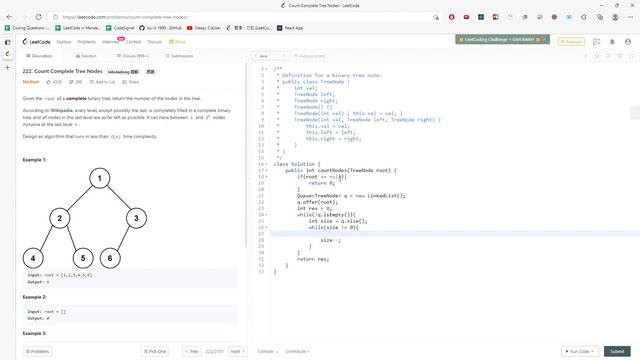 LeetCode 222 | Count Complete Tree Nodes | BFS | Java смотреть онлайн