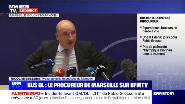 Incidents avant OM-OL: le point du procureur de la République de Marseille en intégralité смотреть онлайн