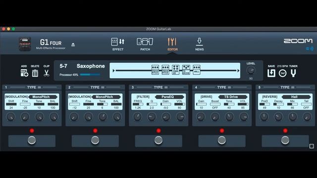 ZOOM G1 FOUR patch Saxophone смотреть онлайн