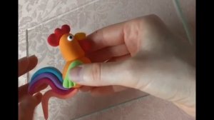 Лепим из воздушного пластилина: петушок и курочка