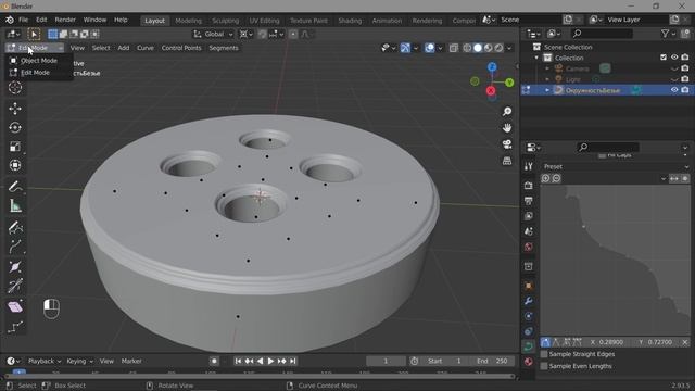 35. Blender. Curves | Отверстие в кривой (Пуговица) смотреть онлайн