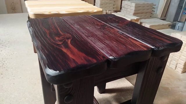 Качественные табуреты из массива дерева сосны: Русич, Медведь, Крестьянка. смотреть онлайн