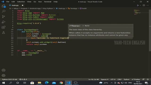 Adding Label In Kivy App? | Kivy Tutorial #2 | YahiTech English❤ смотреть онлайн