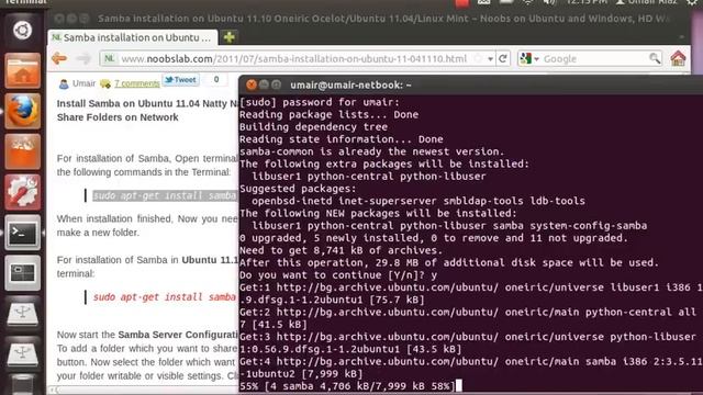 Install Samba on Ubuntu 11.10 Oneiric Ocelot смотреть онлайн