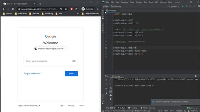 Automating Google Login using Python || Pyautogui || Hindi/English смотреть онлайн