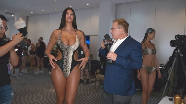 Very Tall Model Lucciana Beynon Wears Mister Triple X At Art Hearts Fashion Miami Swim Week