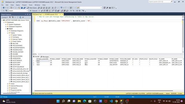 List All Foreign keys in SQL Server Database смотреть онлайн
