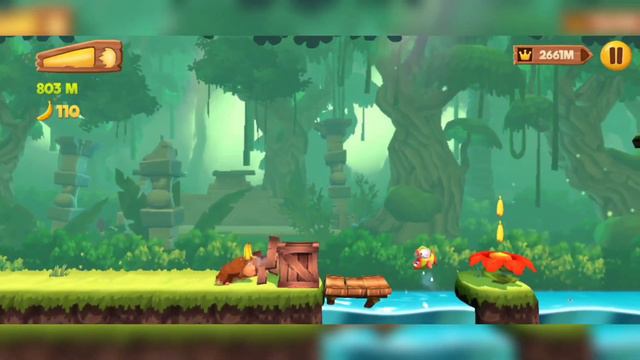 Banana Kong 2 Power dash through a dinosaur skull in the cave (In One Run) смотреть онлайн