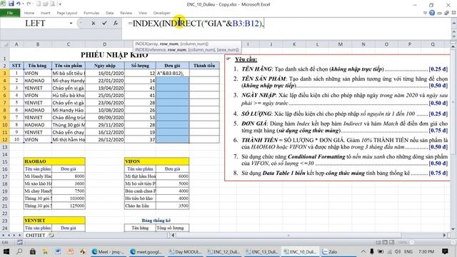 Đề 10 - Excel nâng cao - 23/9/2021 смотреть онлайн
