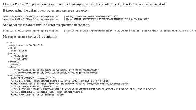 DevOps & SysAdmins: The Debezium Kafka based KAFKA_ADVERTISED_LISTENERS property setting is ignored смотреть онлайн