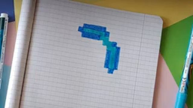 Кирка из Майнкрафт, Minecraft маркерами по клеточкам смотреть онлайн