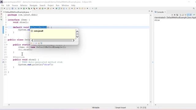 How to use DEFAULT Method in JAVA 8 || What is the use of Default Method || Java 11 || Java 18 смотреть онлайн