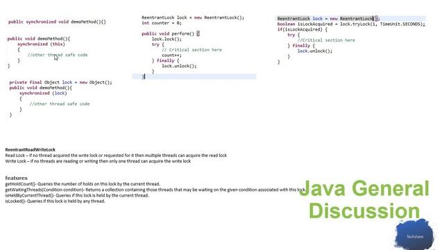 Purpose of Synchronized and ReEntrantLock in Thread смотреть онлайн