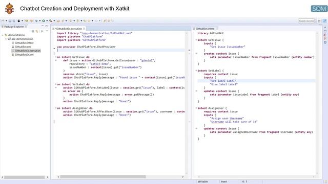 Chatbot connecting Slack and GitHub with Xatkit смотреть онлайн