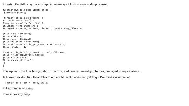 Drupal: user hook node update to attach files to a node? смотреть онлайн