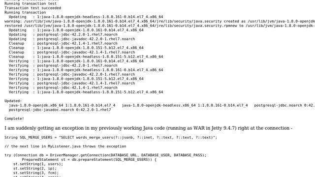 The server's DateStyle parameter was changed to ISO. The JDBC driver requires DateStyle to begin... смотреть онлайн