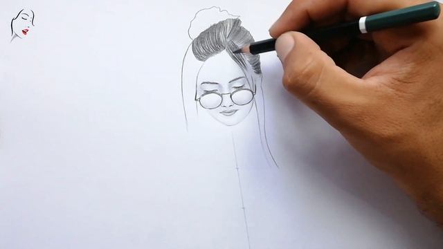 "How To Draw Awesome Girl with Glasses" | A Student Girl Drawing | Pencil Sketch | Adım Adım Çizim смотреть онлайн