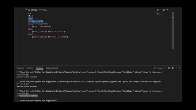 14. Exception Handling : Try - Except | Python for Beginners смотреть онлайн