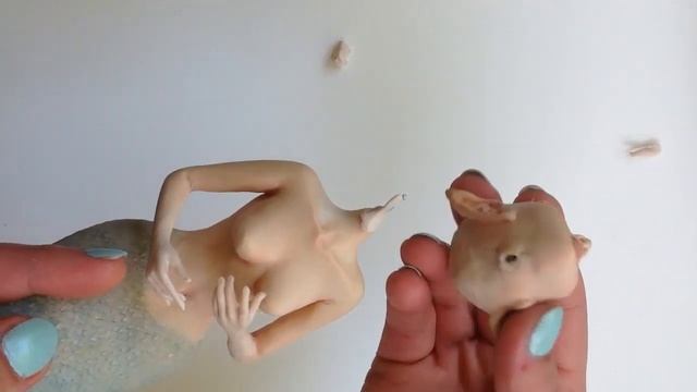 DIY Polymer Clay Mermaid Art Doll - Part 2 of 2 - Doll Mermaid Tail, Hair, & Resin Pond Tutorial смотреть онлайн