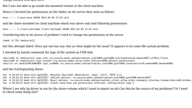 Problem in exporting a partition on a usb stick as nfs volume смотреть онлайн