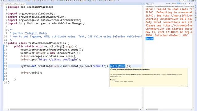 P21 - How to get WebElement properties using Selenium WebDriver | తెలుగు | смотреть онлайн