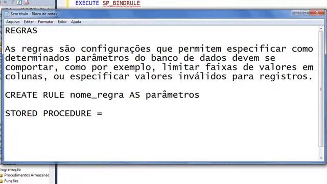 28 T SQL Regras CREATE RULE SQL Server смотреть онлайн