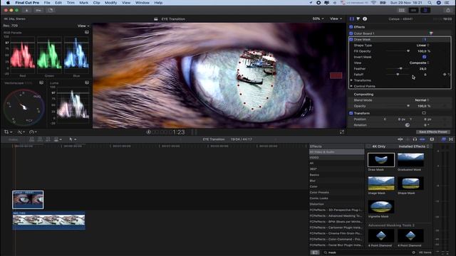 Крутой переход EYE Transition в Final Cut Pro X. ( No Plagin). смотреть онлайн