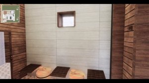 Проект бани с комнатой отдыха, с плоской крышей из газобетона №205, площадью 50 м2