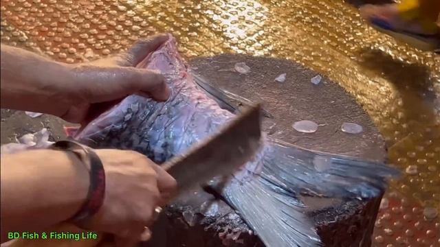 Incredible 16Kg Giant Katla Fish Cutting Skills Live In Fish Market | Fish Cutting Skills