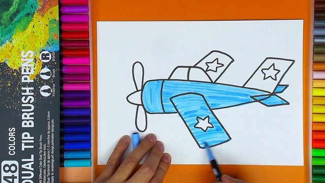 Как нарисовать САМОЛЕТ на 23 февраля МАРКЕРАМИ для детей смотреть онлайн
