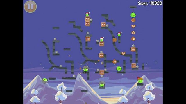 Angry Birds Seasons Wreck the Halls Golden Egg #27 Walkthrough "Big Cookie" Christmas 2012 смотреть онлайн