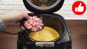 Все любят этот Простой Рецепт Омлета! Омлет с колбасой в мультиварке на завтрак