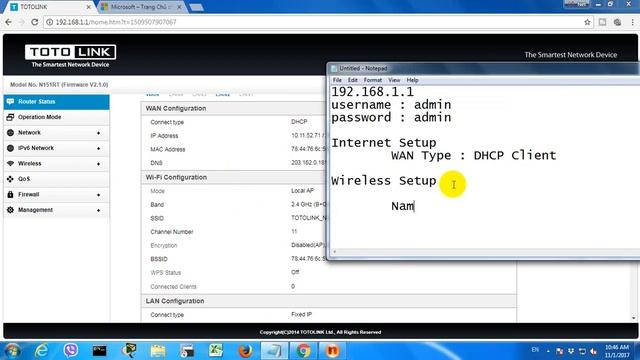 192.168.1.1 | Setup TOTOLINK wireless router | NETVN смотреть онлайн