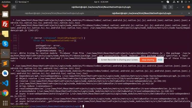 Error: While trying to resolve module `firebase` from file the package was successfully found смотреть онлайн
