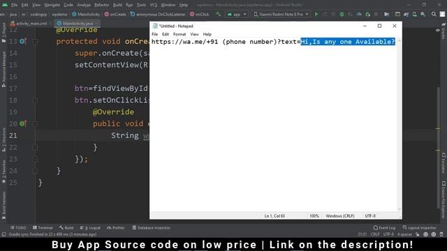 How to add whatsapp in android app | add whatsapp button in android studio смотреть онлайн