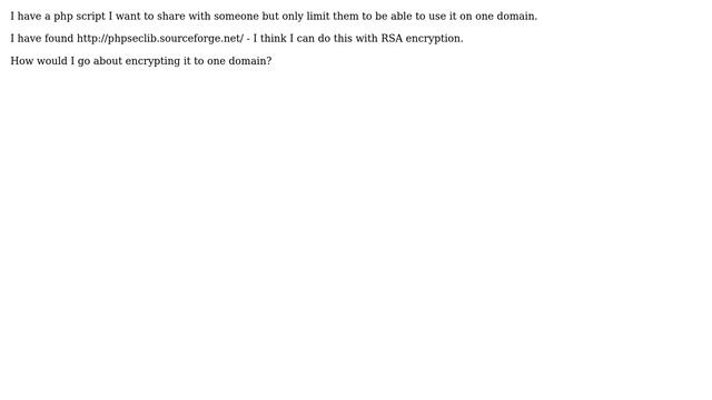 Unix & Linux: Encrypt PHP script to a domain (RSA) смотреть онлайн