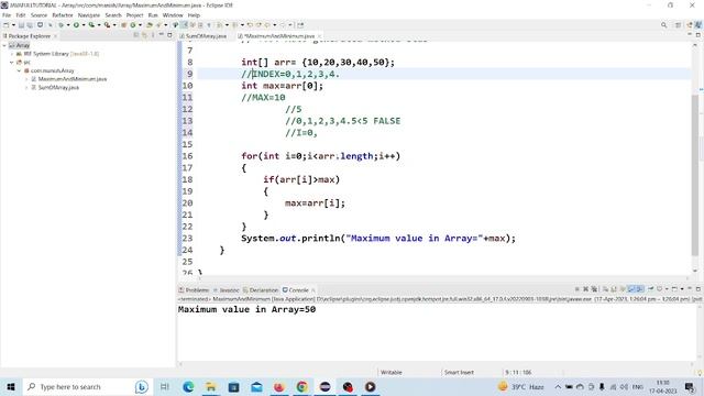 Find Maximum | Max Values in An Array in Java Program. смотреть онлайн