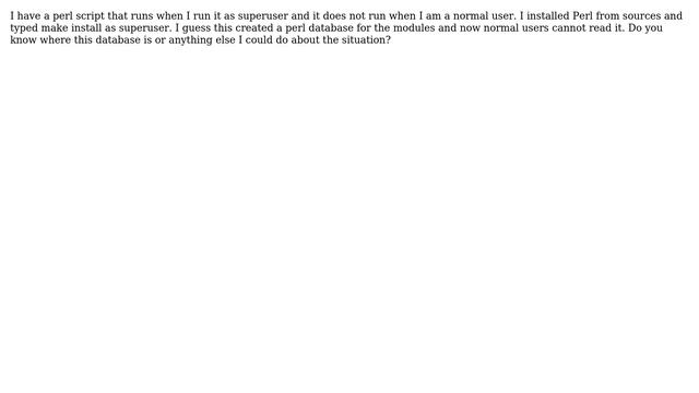 perl script cannot find modules because of permission problems смотреть онлайн