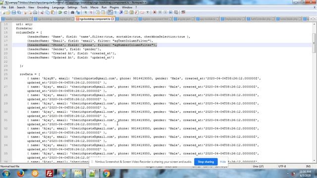 Angular 9 AG-Grid working example with datepicker on each column смотреть онлайн