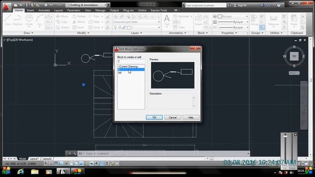 Auto CAD Tutorial : Block & Insert смотреть онлайн