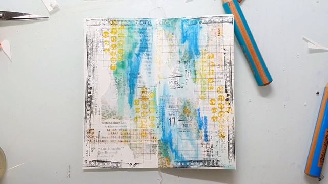 Traveler's Notebook Art Journal Page with Stabilo Woodys смотреть онлайн