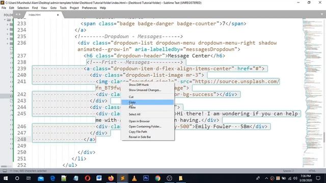 Web Design Beginners Tutorial 2020 Bangla Admin Dashboard Template Design by bootstrap 4 Part 7 смотреть онлайн