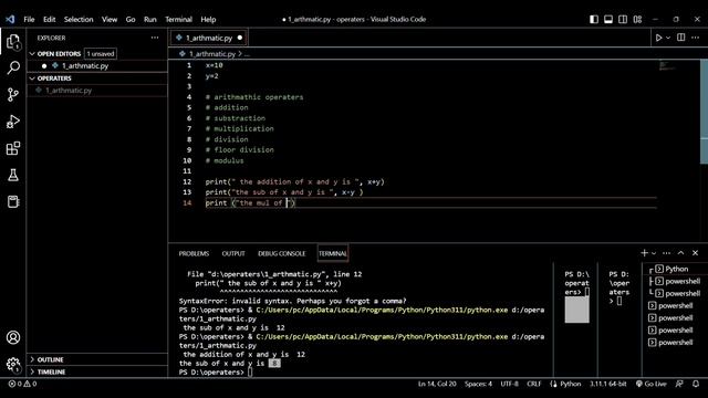 operators in python || arthmatic operator || #python #operatorsinpython @MontyPython @CodeWithHarry смотреть онлайн